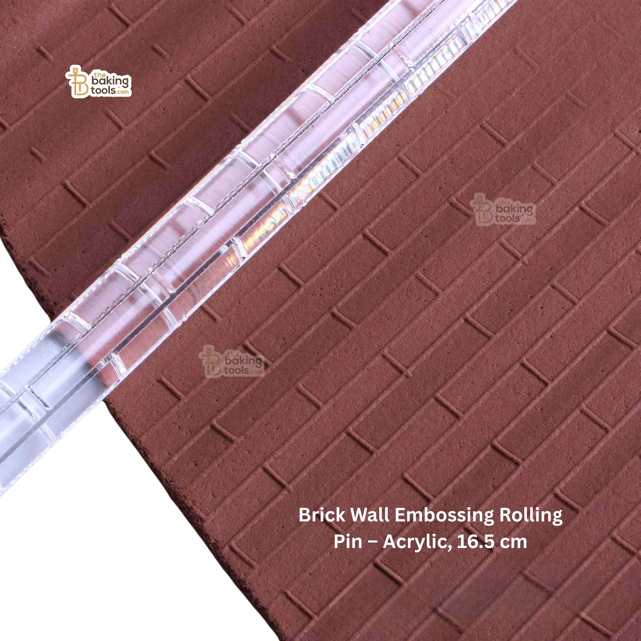 Brick Wall Embossing Rolling Pin – Acrylic, 16.5 cm #A411